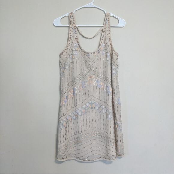 Free people beaded Aztec shift dress rose/tyrie size S - Picture 4 of 8